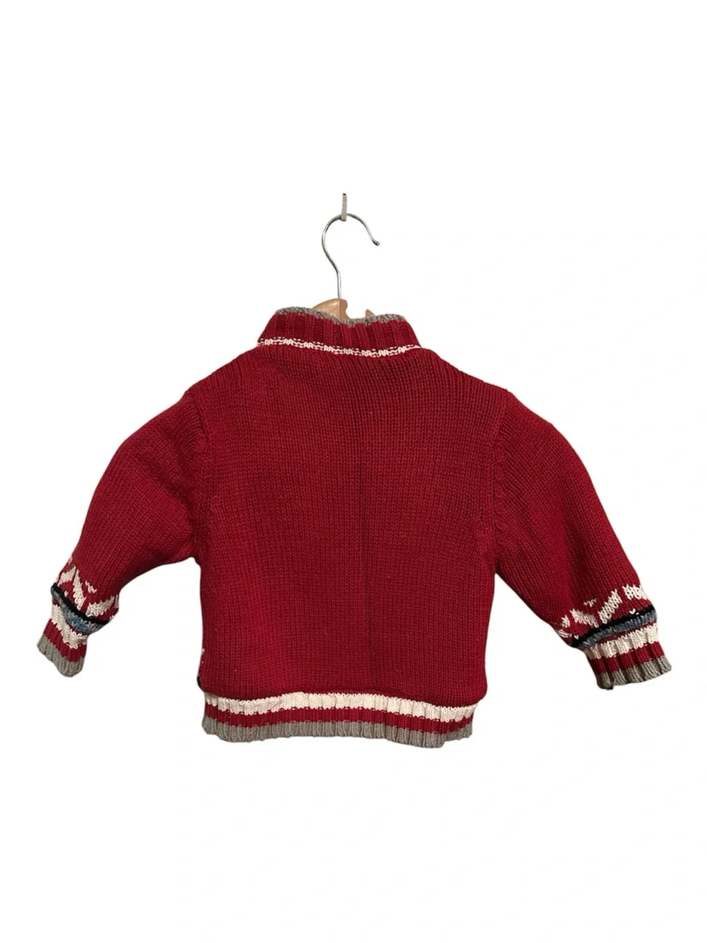 The Children's Place Red Reindeer Zip-Up Sweater-Size 3T